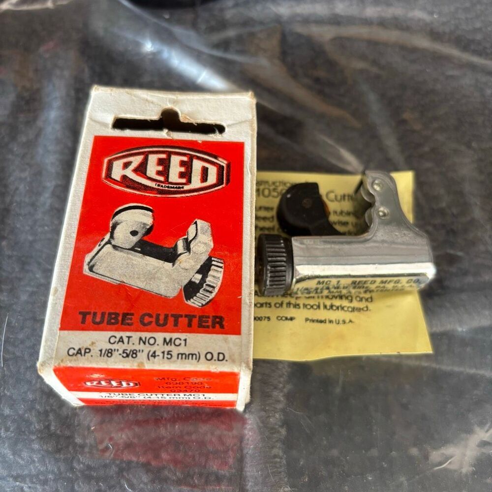 VTG REED MC1 Mini Tubing Cutter 1/8" - 5/8" OD Heavy Duty Plumbers Tool Boxed